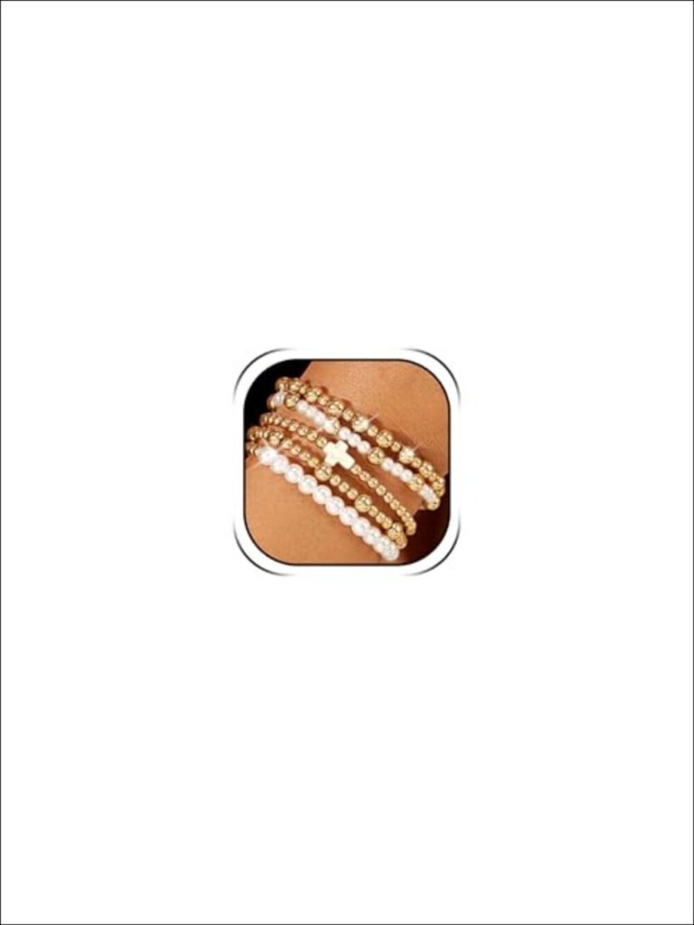 Cross Bracelet Stack Beaded Stretch Bracelets Faith Jewelry for Women